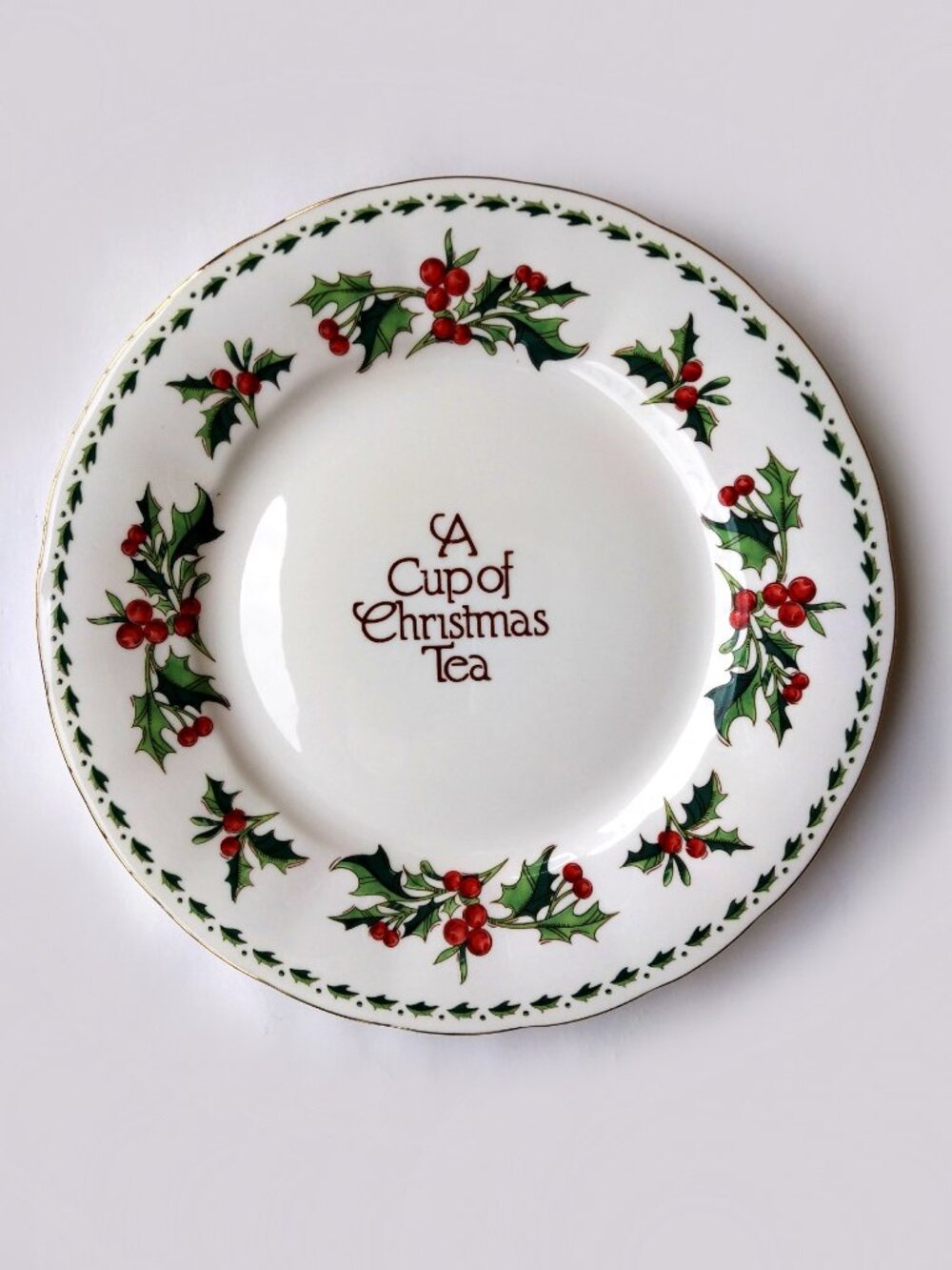 Vintage Dinner Plate ‘A Cup of Christmas Tea’ by Waldman House 10.5”